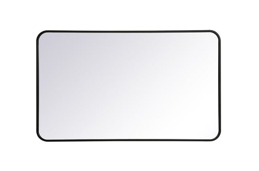 Elegant Furniture & Lighting - Evermore Soft corner metal rectangular mirror 24x40 inch in Black - MR802440BK veiw 1