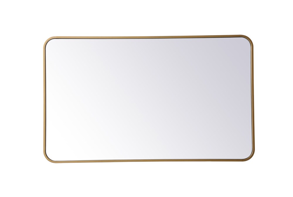 Elegant Furniture & Lighting - Evermore Soft corner metal rectangular mirror 24x40 inch in Brass - MR802440BR veiw 1