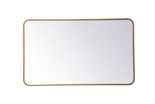 Elegant Furniture & Lighting - Evermore Soft corner metal rectangular mirror 24x40 inch in Brass - MR802440BR veiw 1