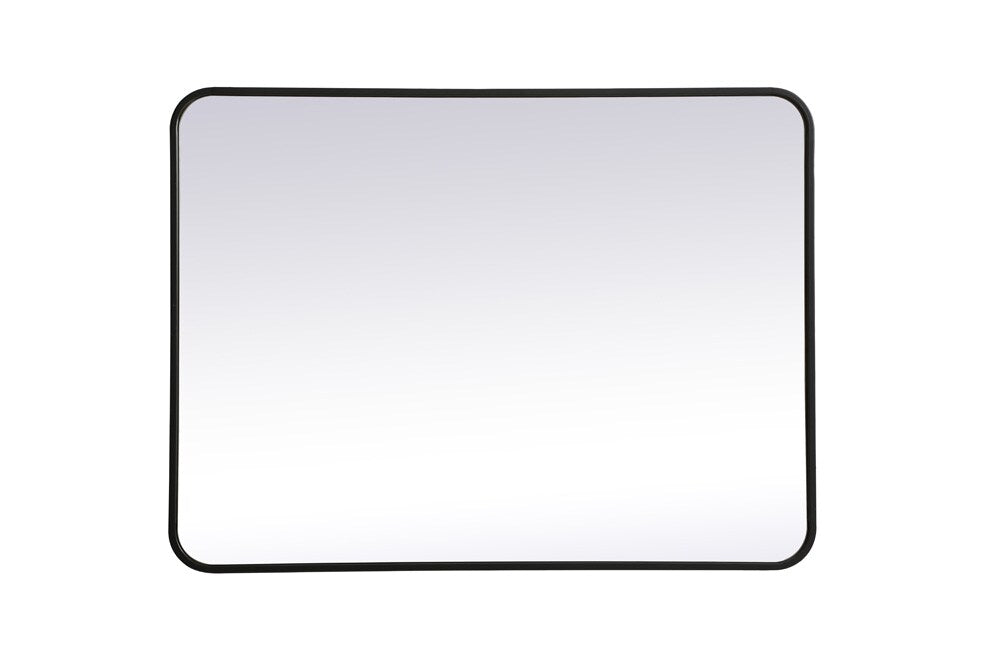 Elegant Furniture & Lighting - Evermore Soft corner metal rectangular mirror 27x36 inch in Black - MR802736BK veiw 1