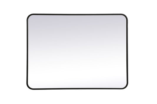 Elegant Furniture & Lighting - Evermore Soft corner metal rectangular mirror 27x36 inch in Black - MR802736BK veiw 1