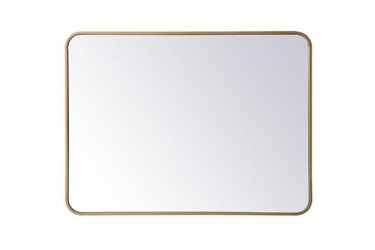 Elegant Furniture & Lighting - Evermore Soft corner metal rectangular mirror 27x36 inch in Brass - MR802736BR veiw 1
