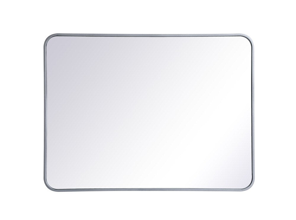 Elegant Furniture & Lighting - Evermore Soft corner metal rectangular mirror 27x36 inch in Silver - MR802736S veiw 1