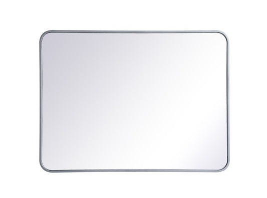 Elegant Furniture & Lighting - Evermore Soft corner metal rectangular mirror 27x36 inch in Silver - MR802736S veiw 1