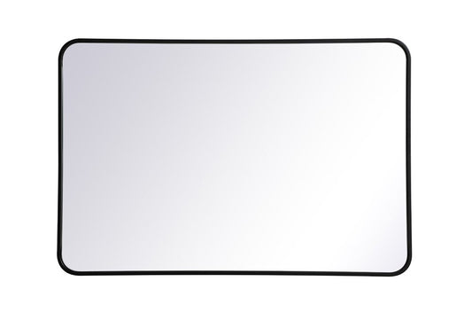 Elegant Furniture & Lighting - Evermore Soft corner metal rectangular mirror 27x40 inch in Black - MR802740BK veiw 1