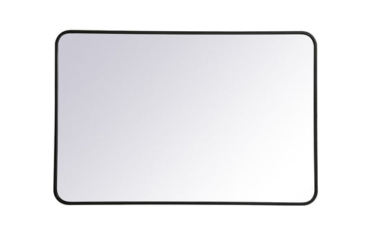 Elegant Furniture & Lighting - Evermore Soft corner metal rectangular mirror 28x42 inch in Black - MR802842BK veiw 1