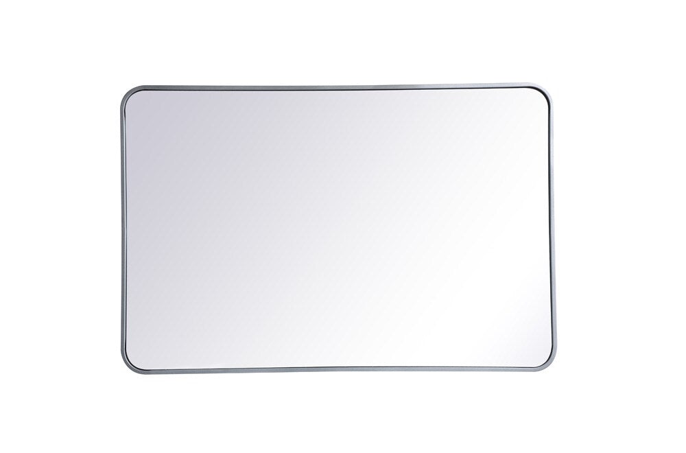 Elegant Furniture & Lighting - Evermore Soft corner metal rectangular mirror 28x42 inch in Silver - MR802842S veiw 1
