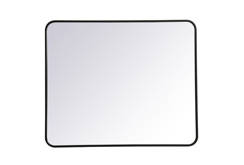 Elegant Furniture & Lighting - Evermore Soft corner metal rectangular mirror 30x36 inch in Black - MR803036BK veiw 1