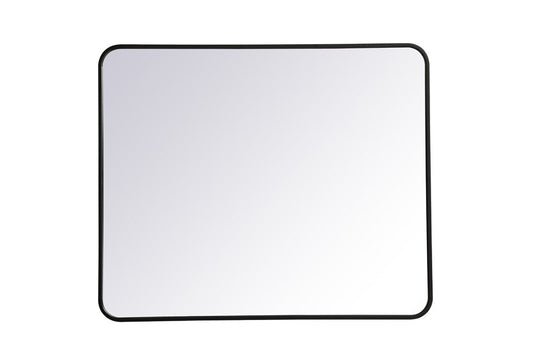 Elegant Furniture & Lighting - Evermore Soft corner metal rectangular mirror 30x36 inch in Black - MR803036BK veiw 1