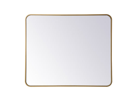 Elegant Furniture & Lighting - Evermore Soft corner metal rectangular mirror 30x36 inch in Brass - MR803036BR veiw 1