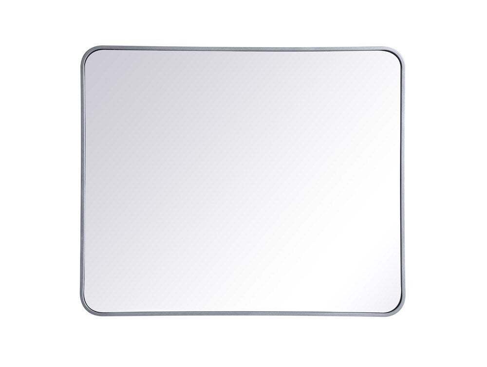 Elegant Furniture & Lighting - Evermore Soft corner metal rectangular mirror 30x36 inch in Silver - MR803036S veiw 1