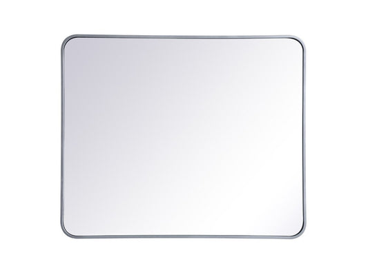 Elegant Furniture & Lighting - Evermore Soft corner metal rectangular mirror 30x36 inch in Silver - MR803036S veiw 1