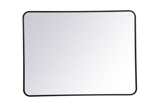 Elegant Furniture & Lighting - Evermore Soft corner metal rectangular mirror 30x40 inch in Black - MR803040BK veiw 1