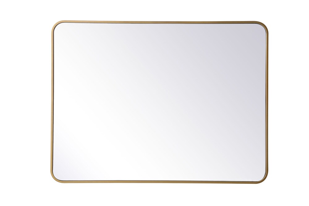 Elegant Furniture & Lighting - Evermore Soft corner metal rectangular mirror 30x40 inch in Brass - MR803040BR veiw 1