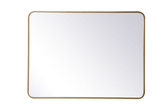 Elegant Furniture & Lighting - Evermore Soft corner metal rectangular mirror 30x40 inch in Brass - MR803040BR veiw 1