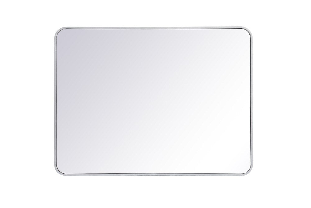 Elegant Furniture & Lighting - Evermore Soft corner metal rectangular mirror 30x40 inch in Silver - MR803040S veiw 1
