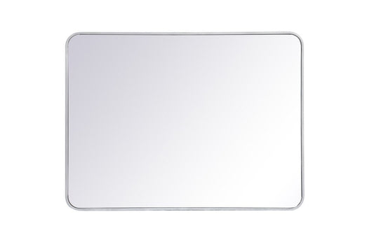 Elegant Furniture & Lighting - Evermore Soft corner metal rectangular mirror 30x40 inch in Silver - MR803040S veiw 1