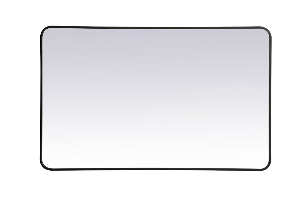 Elegant Furniture & Lighting - Evermore Soft corner metal rectangular mirror 30x48 inch in Black - MR803048BK veiw 1