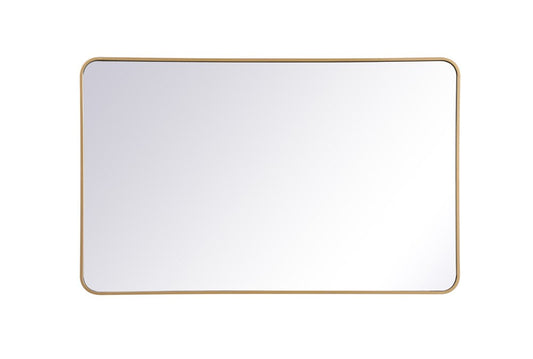 Elegant Furniture & Lighting - Evermore Soft corner metal rectangular mirror 30x48 inch in Brass - MR803048BR veiw 1