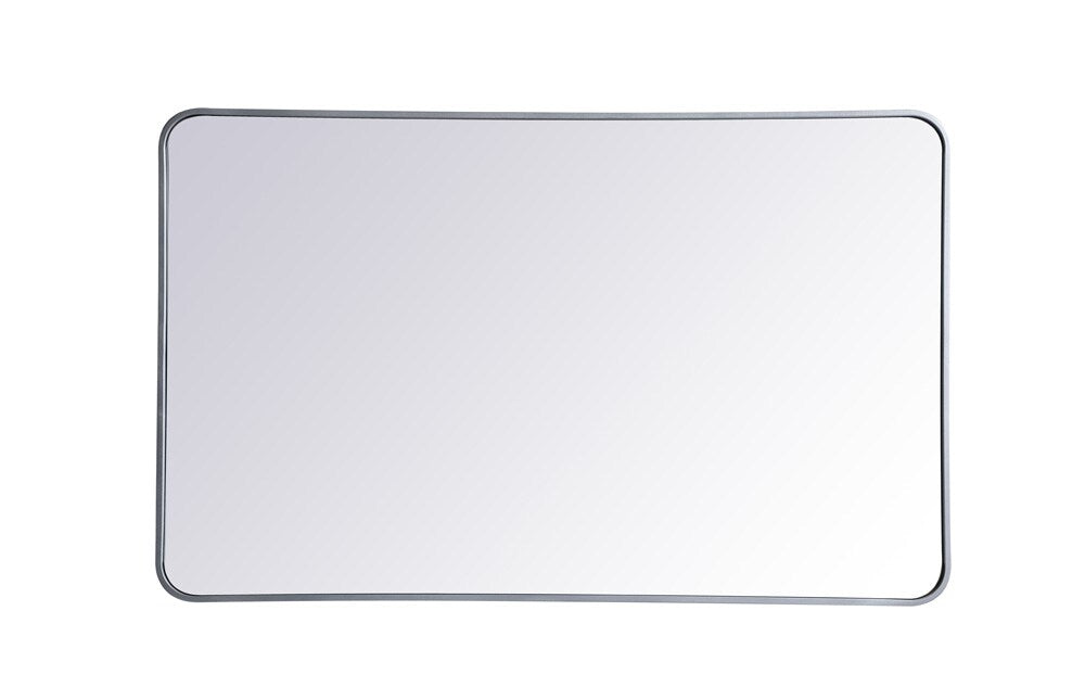 Elegant Furniture & Lighting - Evermore Soft corner metal rectangular mirror 30x48 inch in Silver - MR803048S veiw 1
