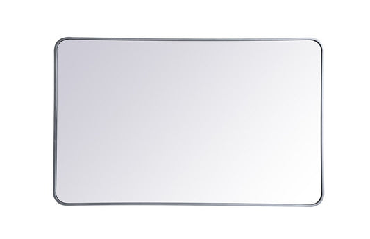 Elegant Furniture & Lighting - Evermore Soft corner metal rectangular mirror 30x48 inch in Silver - MR803048S veiw 1