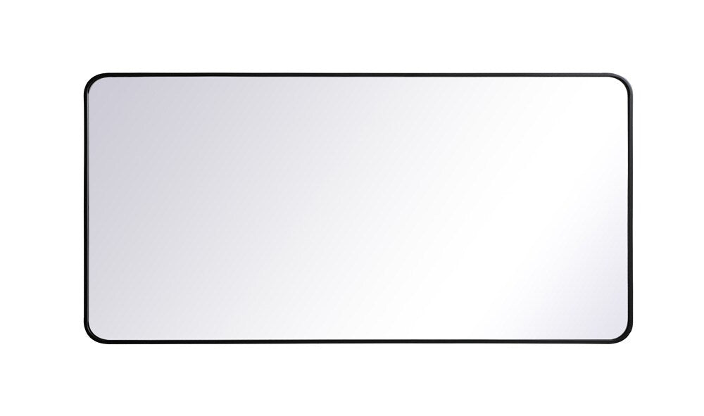 Elegant Furniture & Lighting - Evermore Soft corner metal rectangular mirror 30x60 inch in Black - MR803060BK veiw 1