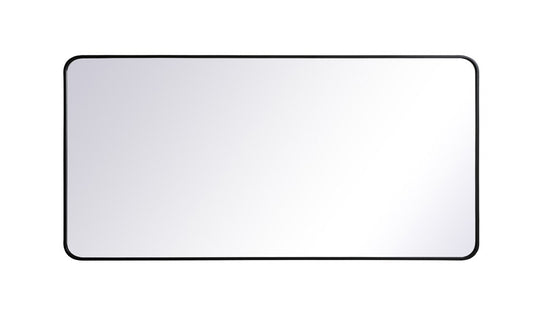 Elegant Furniture & Lighting - Evermore Soft corner metal rectangular mirror 30x60 inch in Black - MR803060BK veiw 1