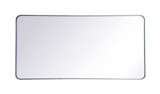 Elegant Furniture & Lighting - Evermore Soft corner metal rectangular mirror 30x60 inch in Silver - MR803060S veiw 1