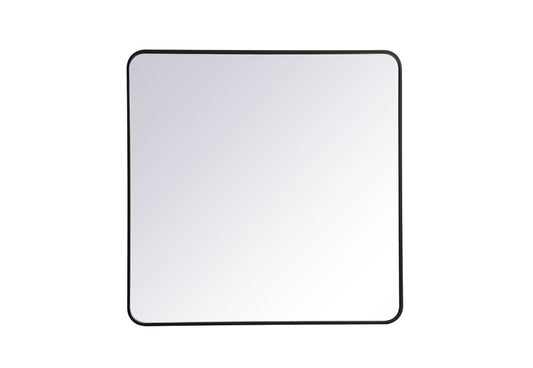 Elegant Furniture & Lighting - Evermore Soft corner metal rectangular mirror 36x36 inch in Black - MR803636BK veiw 1