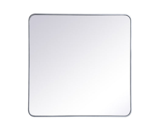 Elegant Furniture & Lighting - Evermore Soft corner metal rectangular mirror 36x36 inch in Silver - MR803636S veiw 1