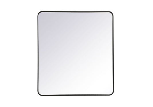 Elegant Furniture & Lighting - Evermore Soft corner metal rectangular mirror 36x40 inch in Black - MR803640BK veiw 1