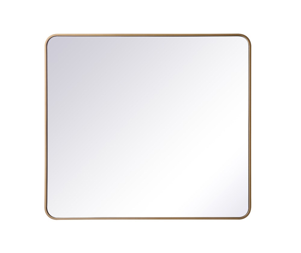 Elegant Furniture & Lighting - Evermore Soft corner metal rectangular mirror 36x40 inch in Brass - MR803640BR veiw 1