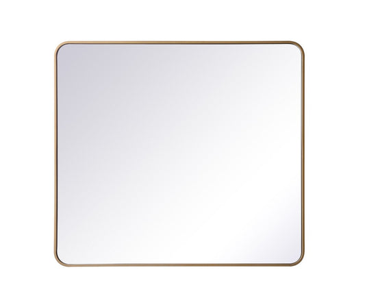 Elegant Furniture & Lighting - Evermore Soft corner metal rectangular mirror 36x40 inch in Brass - MR803640BR veiw 1