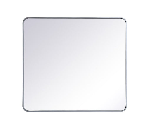 Elegant Furniture & Lighting - Evermore Soft corner metal rectangular mirror 36x40 inch in Silver - MR803640S veiw 1