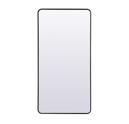 Elegant Furniture & Lighting - Evermore Soft Corner Metal Rectangle Full Length Mirror 30x60 Inch in Black - MR80FL3060BK veiw 1