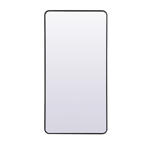 Elegant Furniture & Lighting - Evermore Soft Corner Metal Rectangle Full Length Mirror 30x60 Inch in Black - MR80FL3060BK veiw 1