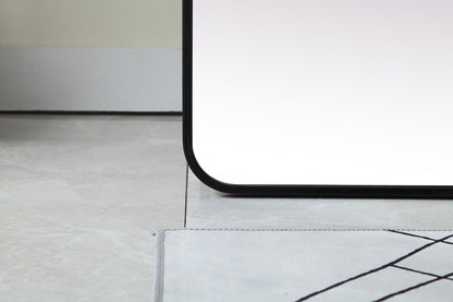 Elegant Furniture & Lighting - Evermore Soft Corner Metal Rectangle Full Length Mirror 30x60 Inch in Black - MR80FL3060BK veiw 5