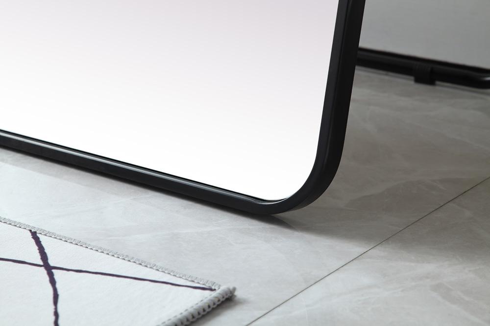 Elegant Furniture & Lighting - Evermore Soft Corner Metal Rectangle Full Length Mirror 30x60 Inch in Black - MR80FL3060BK veiw 6