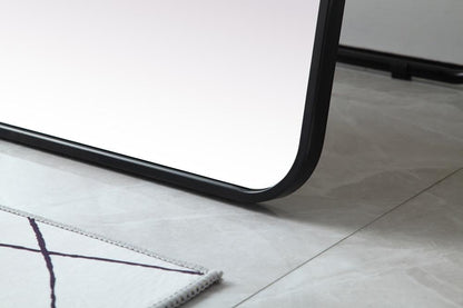 Elegant Furniture & Lighting - Evermore Soft Corner Metal Rectangle Full Length Mirror 30x60 Inch in Black - MR80FL3060BK veiw 6