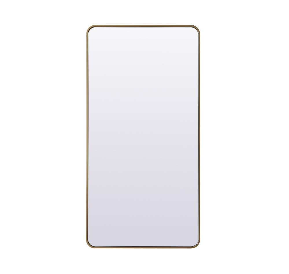 Elegant Furniture & Lighting - Evermore Soft Corner Metal Rectangle Full Length Mirror 30x60 Inch in Brass - MR80FL3060BR veiw 1