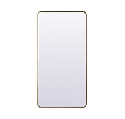 Elegant Furniture & Lighting - Evermore Soft Corner Metal Rectangle Full Length Mirror 30x60 Inch in Brass - MR80FL3060BR veiw 1