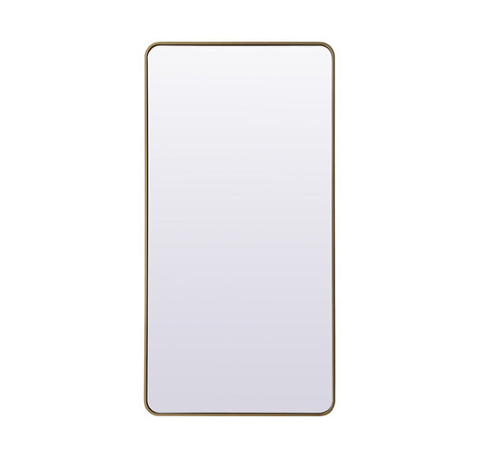 Elegant Furniture & Lighting - Evermore Soft Corner Metal Rectangle Full Length Mirror 30x60 Inch in Brass - MR80FL3060BR veiw 1