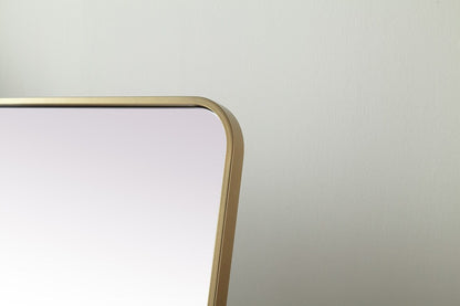 Elegant Furniture & Lighting - Evermore Soft Corner Metal Rectangle Full Length Mirror 30x60 Inch in Brass - MR80FL3060BR veiw 4