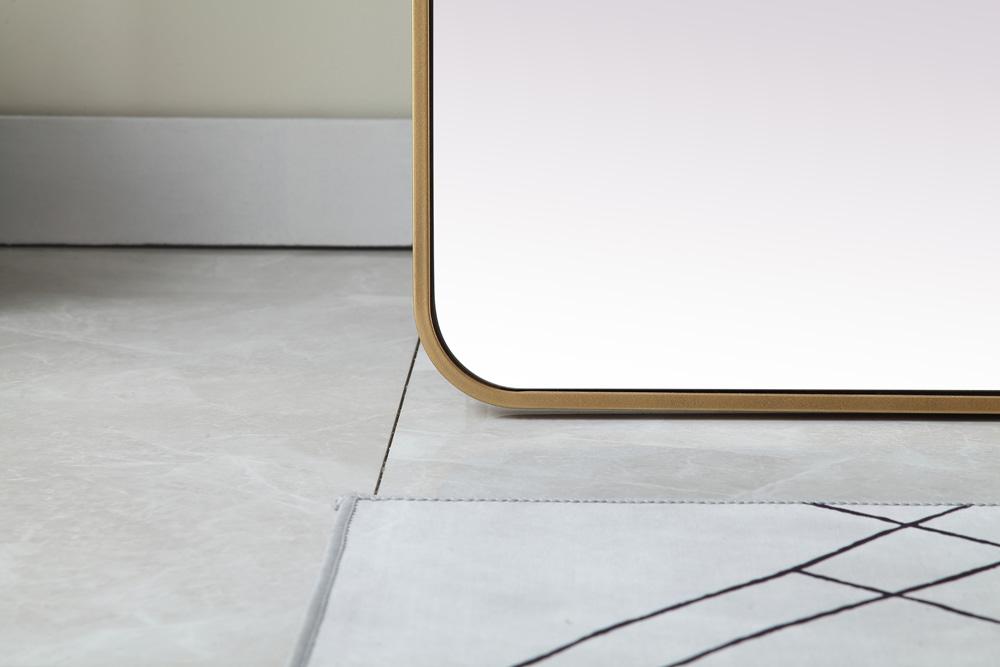 Elegant Furniture & Lighting - Evermore Soft Corner Metal Rectangle Full Length Mirror 30x60 Inch in Brass - MR80FL3060BR veiw 5