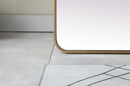 Elegant Furniture & Lighting - Evermore Soft Corner Metal Rectangle Full Length Mirror 30x60 Inch in Brass - MR80FL3060BR veiw 5