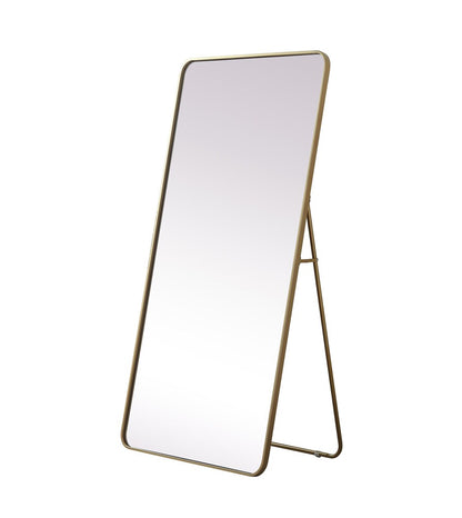 Elegant Furniture & Lighting - Evermore Soft Corner Metal Rectangle Full Length Mirror 30x60 Inch in Brass - MR80FL3060BR veiw 7