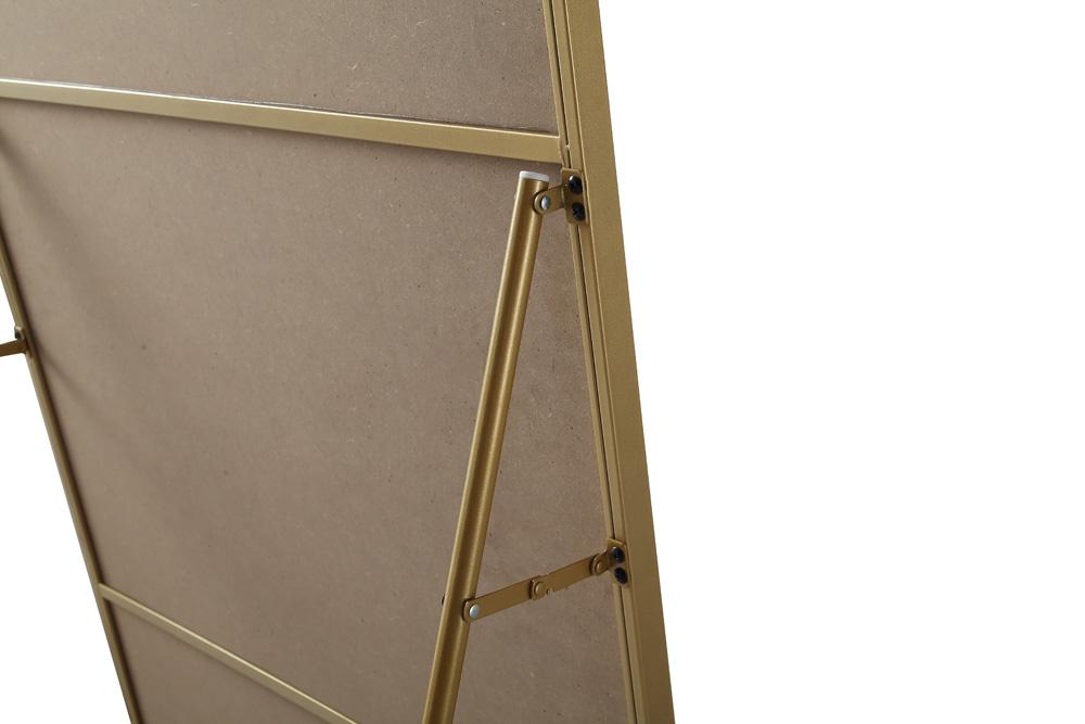 Elegant Furniture & Lighting - Evermore Soft Corner Metal Rectangle Full Length Mirror 30x60 Inch in Brass - MR80FL3060BR veiw 8