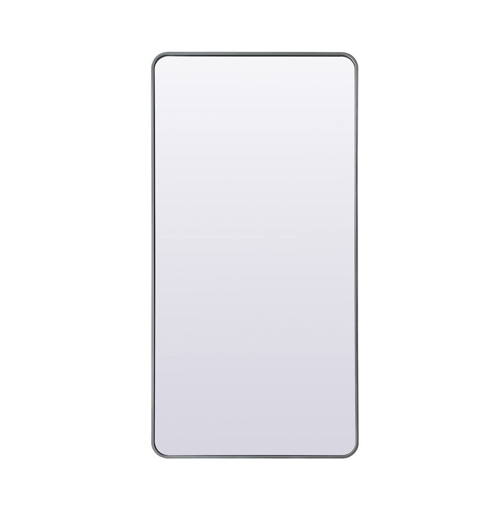 Elegant Furniture & Lighting - Evermore Soft Corner Metal Rectangle Full Length Mirror 30x60 Inch in Silver - MR80FL3060S veiw 1