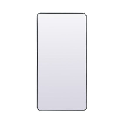 Elegant Furniture & Lighting - Evermore Soft Corner Metal Rectangle Full Length Mirror 30x60 Inch in Silver - MR80FL3060S veiw 1