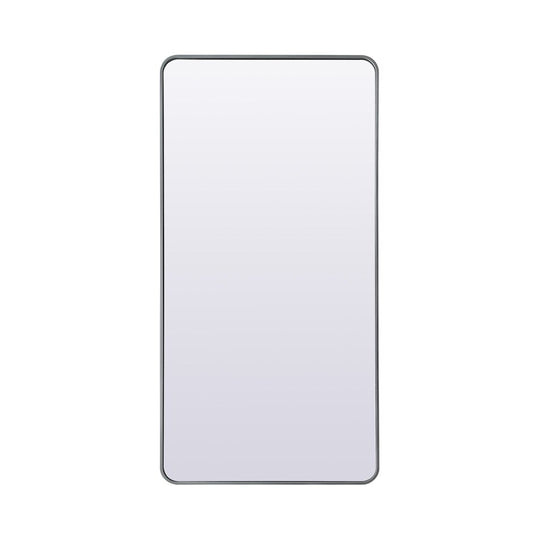 Elegant Furniture & Lighting - Evermore Soft Corner Metal Rectangle Full Length Mirror 30x60 Inch in Silver - MR80FL3060S veiw 1